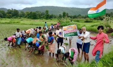 पालघर के खेतों में भी लहराया तिरंगा