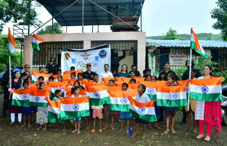 FLAG DISTRIBUTION AT REMOTE VILLAGES AND SCHOOLS BY 26 SCG, NSG