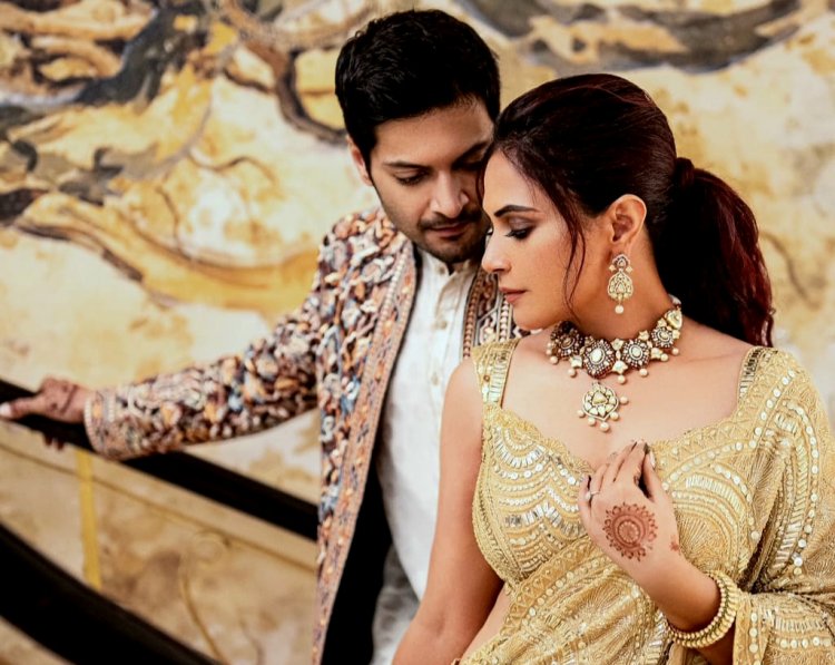 Richa Chadha and Ali Fazal look regal as they host their Delhi cocktail and reception ...