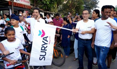 बाल दिवस अंतर्गत बच्चों के लिए सूर्या अस्पताल ने साइक्लोथॉन का किया आयोजन 