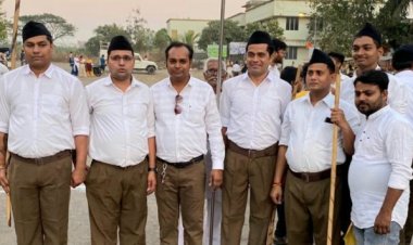 आरएसएस द्वारा नायगांव में पथ संचलन का भव्य आयोजन