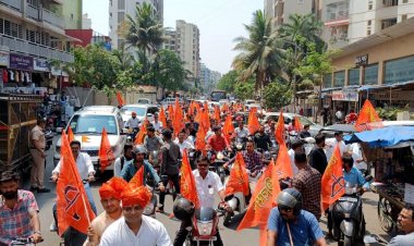 छत्रपति शिवाजी महाराज जयंती के अवसर पर शिवसेना ने निकाली मोटरसाइकिल रैली