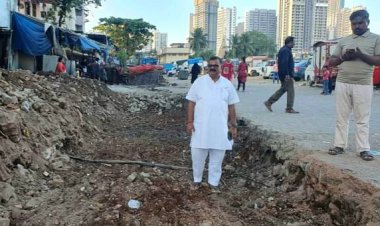 पूर्व नगरसेवक कमलेश यादव ने महिला आधार केन्द्र के सामने के रास्ते के सिमेंटीकरण से पूर्व कार्य का किया औचक निरीक्षण