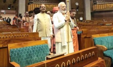 महान भारत के संसद भवन की नवीन इमारत का प्रधानमंत्री नरेंद्र मोदी ने किया उद्घाटन...