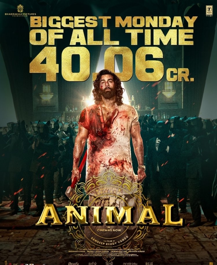 Ranbir Kapoor starrer Animal gives the biggest Monday of all time, conquers Monday by collecting Rs 40.06 crores !