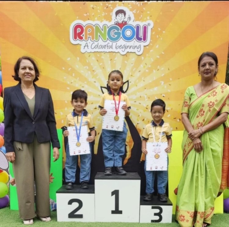 रंगोली स्कूल टीसीएच के वार्षिक स्पोर्ट्स-डे में हितांश दूबे ने जीता सिल्वर मेडल ...